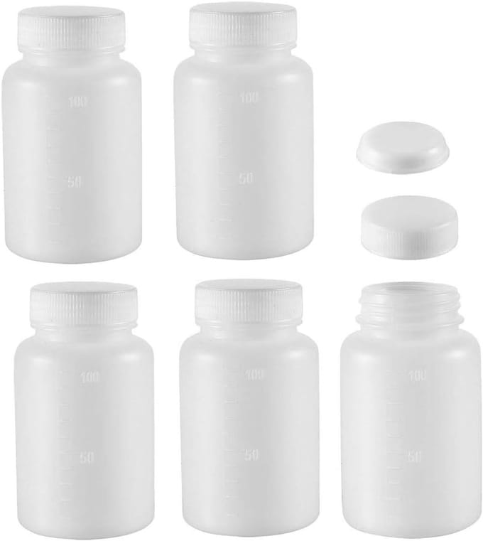 Dailygoods- Reagensfles 100ml - Set van 10 - Brede Mond