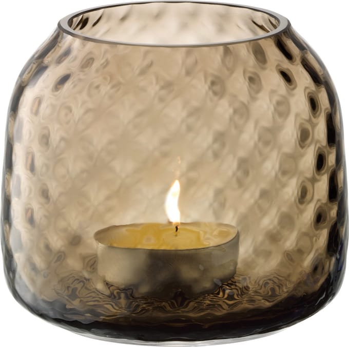 L.S.A. - Dapple Waxinelichthouder 7 cm Earth Brown - Glas - Bruin -