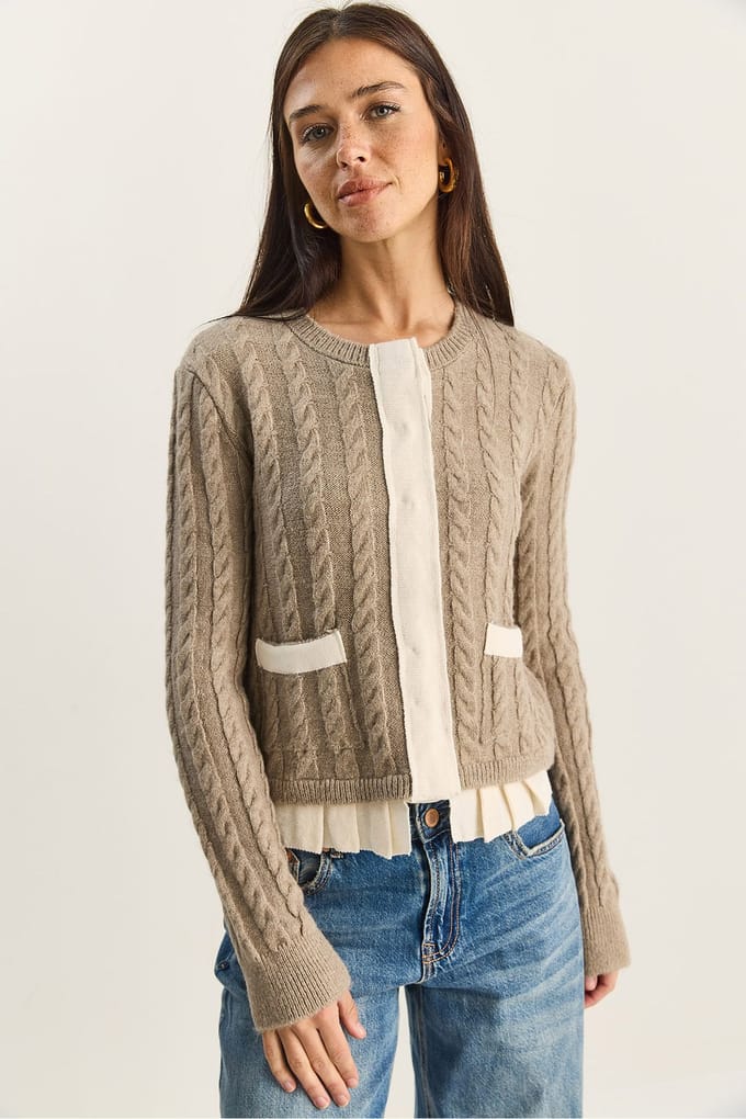 Haar Baard Patroon Gebreide Cardigan