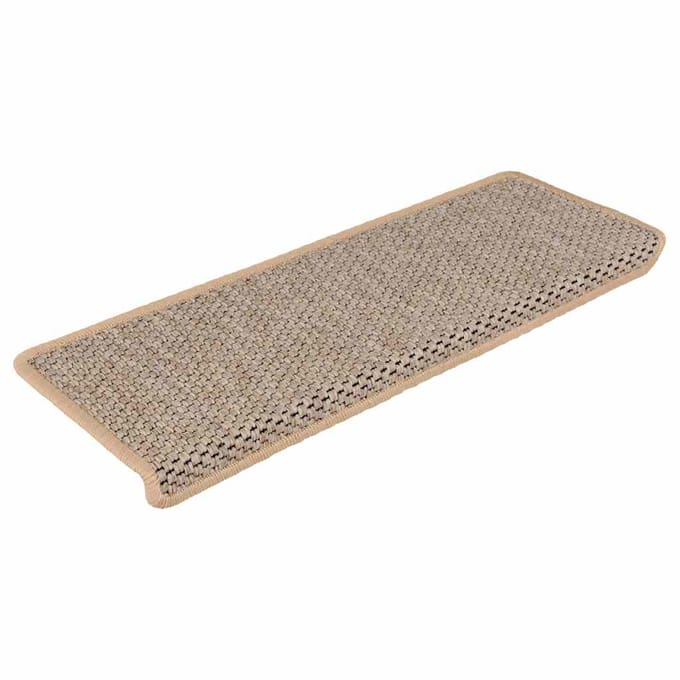 vidaXL - Trapmatten - zelfklevend - 15 - st - sisal-look - 65x21x4 - cm - lichtbeige