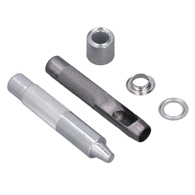 100 Sets Grommet Gereedschapskit Binnendiameter 12MM Oogje Gesp Canvas Gesp Grommet Oog Gereedschapsset met gray
