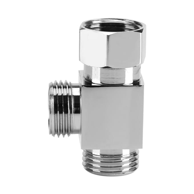 3-weg Messing Chroom Omsteller G1/2  T-vorm Adapter Waarde voor Douchearm Gemonteerd white