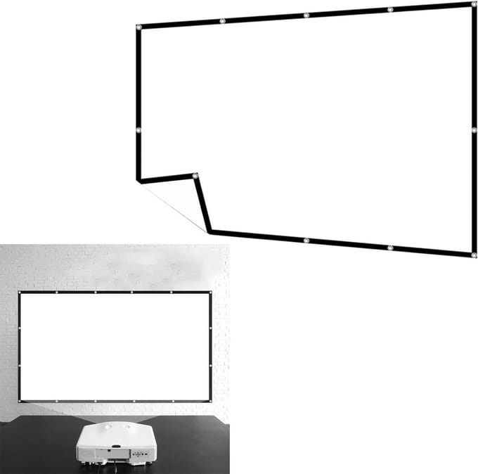 Projectiescherm - HD Scherm - Home Cinema - Opvouwbaar Draagbaar - 60-200 inch - Wit
