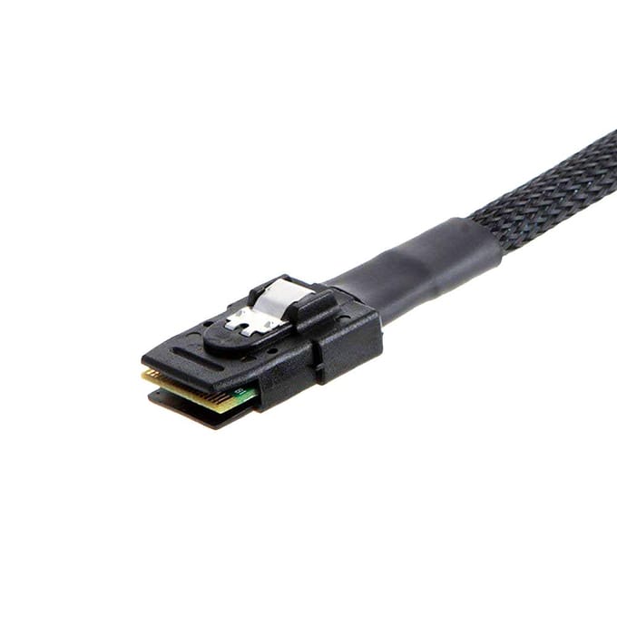 Mini SAS SFF-8087 naar 4 SATA harde schijf kabel server datakabel met 12Gbps transmissiesnelheid 0.5M zwart
