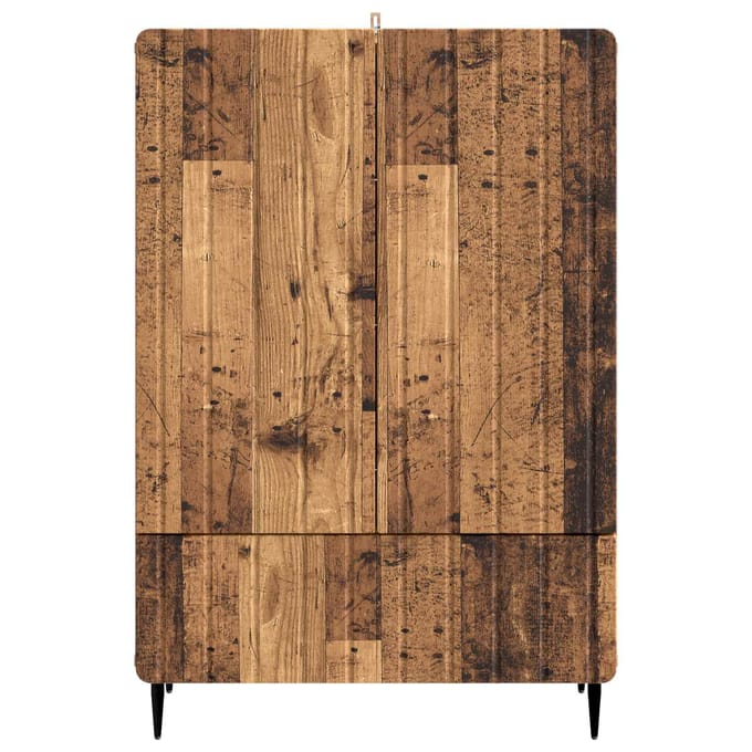 vidaXL - Dressoir - Oud - hout - 66 - x - 34,5 - x - 97 - cm - Bewerkt - hout