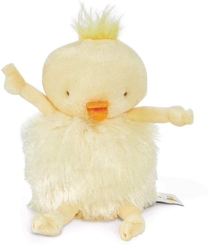 Bunnies By The Bay Roly Poly Peep Knuffel - Knuffeldier - Geborduurde details - Kuiken - 13 cm - Geel