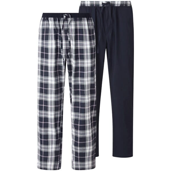 Jan Vanderstorm herren Pyjamabroeken, Set Van 2 - 72/74 - donkerblauw - Plus Size
