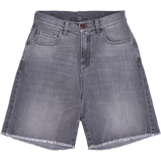 Heren korte jeans rode coating denim shorts grijs