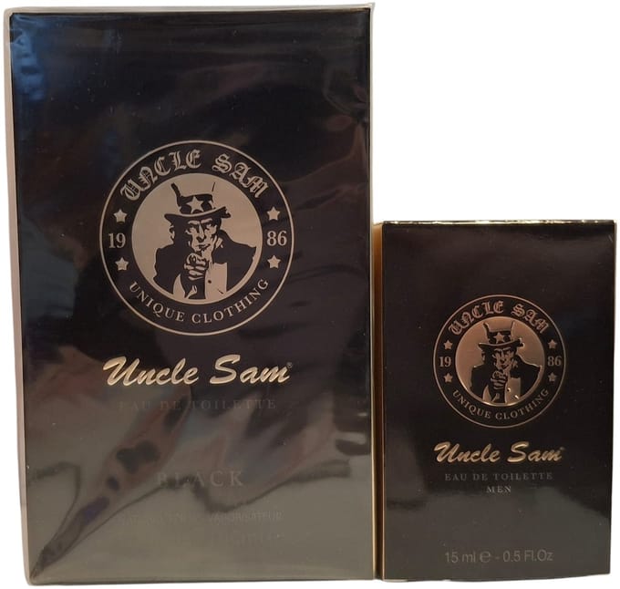 Uncle Sam Black Eau de Toilette Set – Heren Parfum 100 ml + 15 ml – Cadeauset voor Mannen