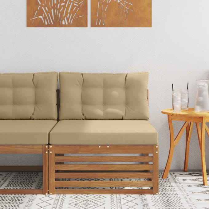 vidaXL - Buiten - Middelste - sofa - Massief - Acacia - Hout - Naturel
