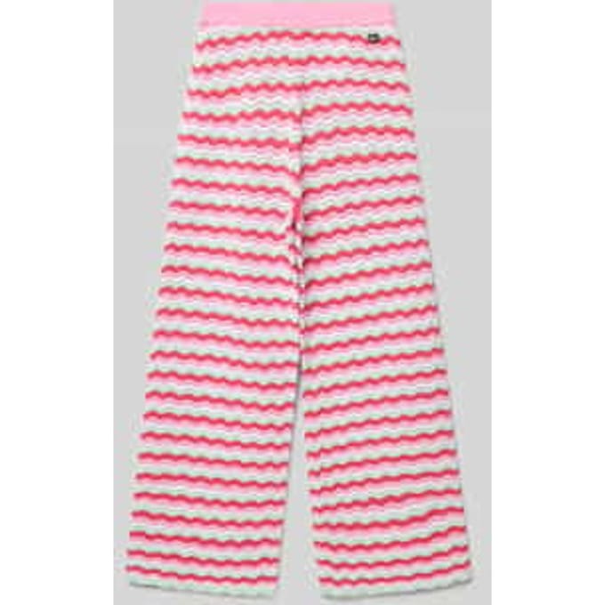 Wide leg broek van stof in gehaakte look
