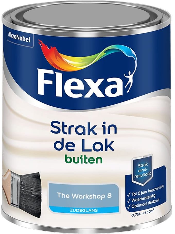 Flexa - Strak In De Lak Buitenlak Zijdeglans - The Workshop 8 - Mengverf - 750 Ml