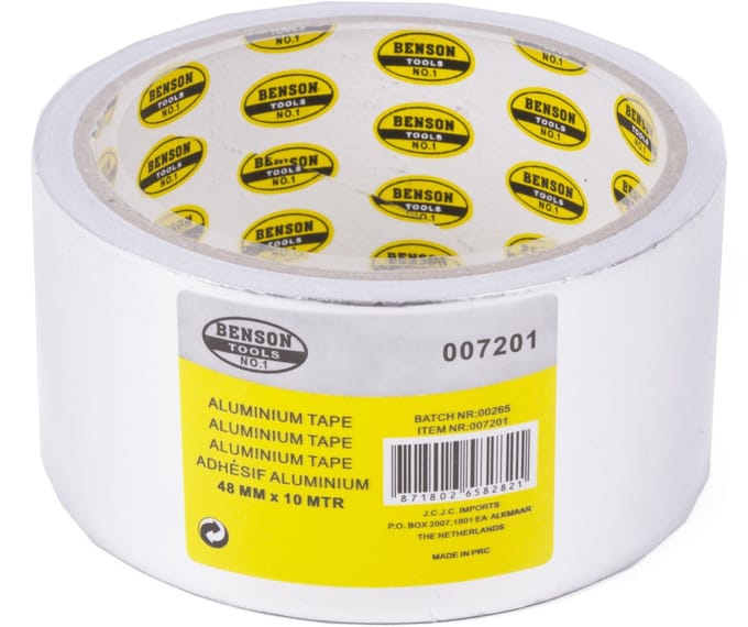 Benson Isolatietape - Aluminium - Zelfklevend - Temperatuurbestendig - 48 mm x 10 m - Zilver