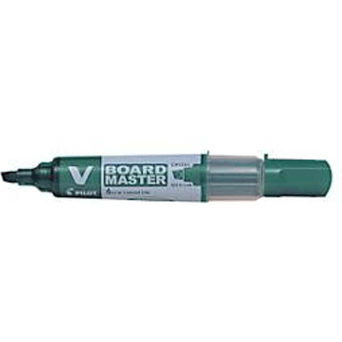 Whiteboard marker PILOT V-Board Master, navulbaar, inktniveau-indicator, wigvormige punt, groen, 1 st.