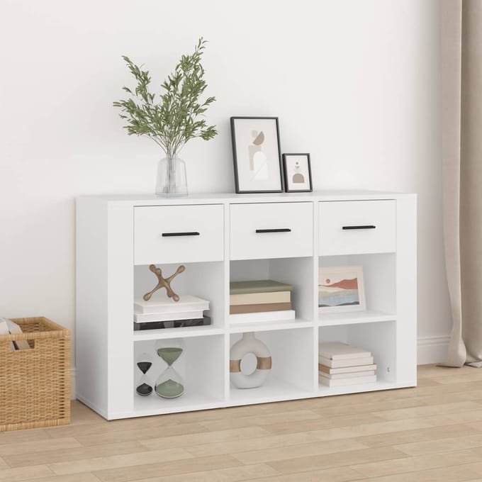 vidaXL - Dressoir - 100x30x59,5 - cm - bewerkt - hout - wit