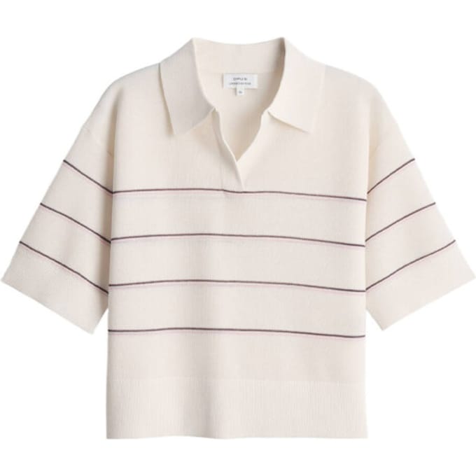 Gebreid shirt van viscosemix met polokraag model 'Pringi'
