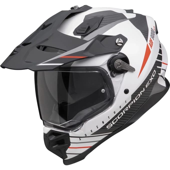 Scorpion ADF-9000 Air Feat Mat Wit Zwart Rood Adventure Helm - Maat M - Helm
