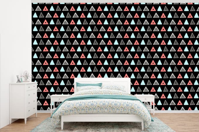 Behang - Fotobehang Jongens - Design - Driehoek - Breedte 345 cm x hoogte 220 cm