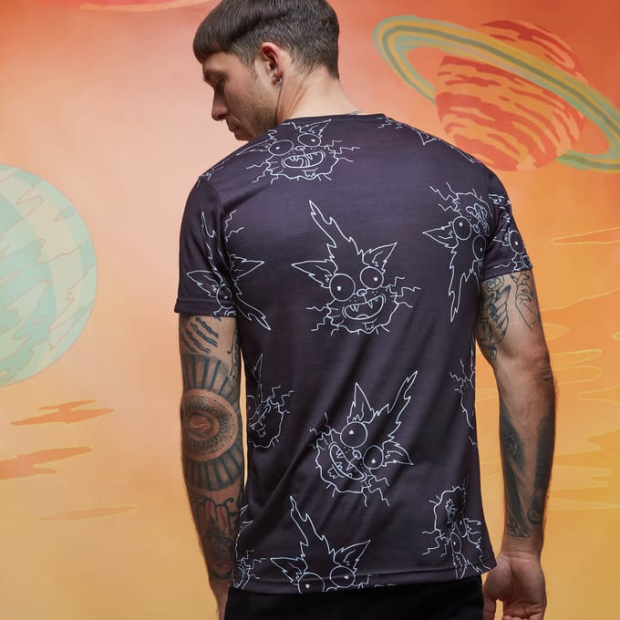 Rick and Morty Faces all-over-print t-shirt - Zwart - M