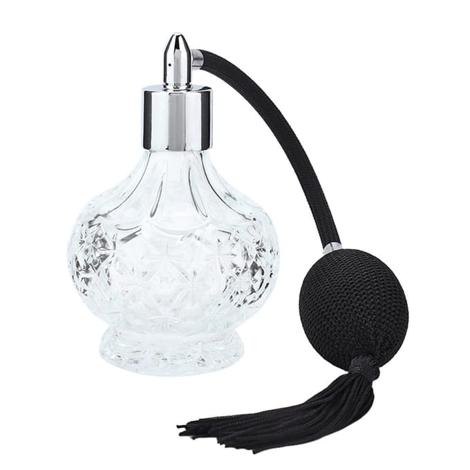 Retro Glazen Parfumflesje Hervulbare Kwast Lege Spuitfles Verstuiver 80ml white