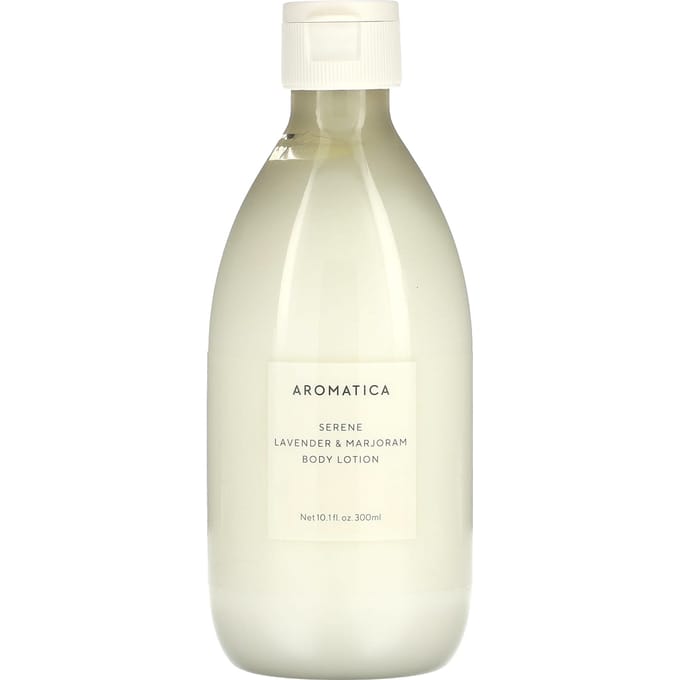 Aromatica, Serene Body Lotion, Lavender & Marjoram, 10.1 fl oz (300 ml) white