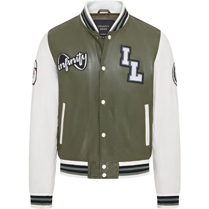 Heren honkbal leren Letterman bomberjack - Ashwood