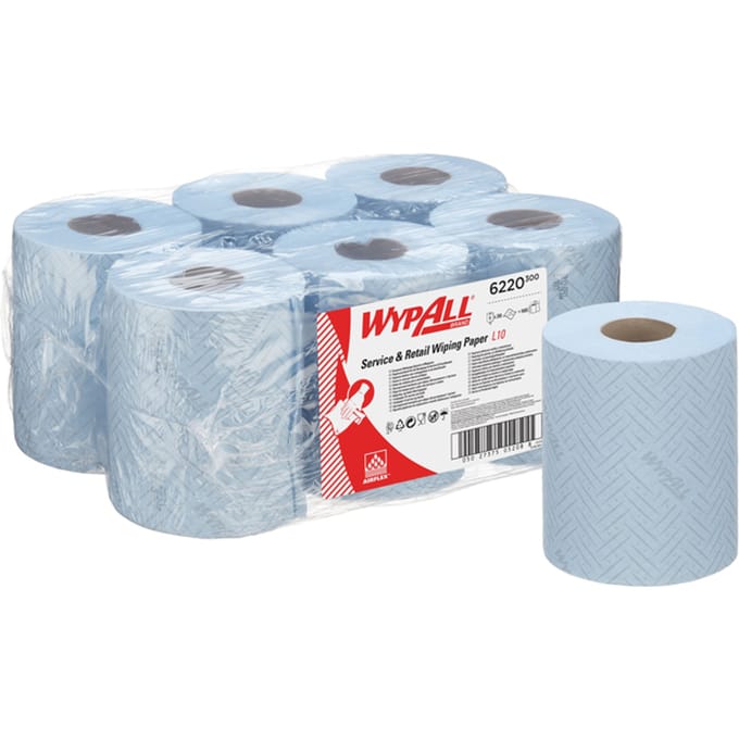 Poetspapier WypAll L10 GeneralClean 1-laags 280 vel blauw 6220