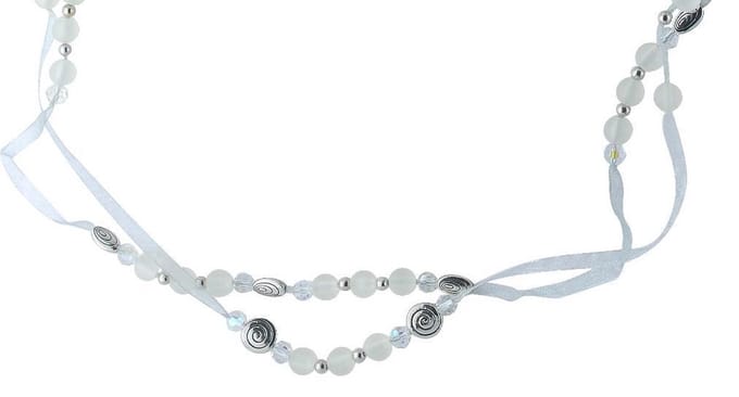 Behave - Lange ketting - Elegante stijl - Grijs wit - Dubbele rij