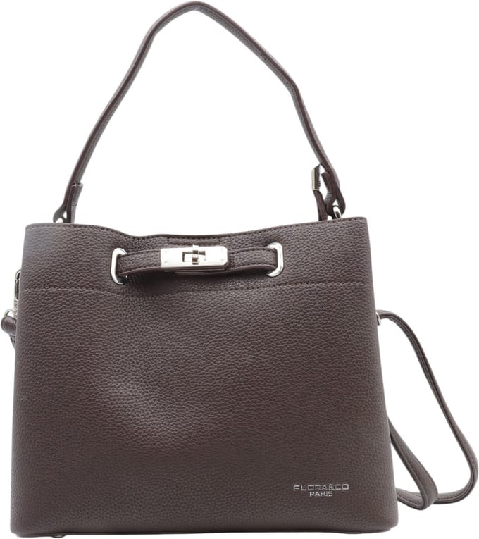 Flora&Co - trendy Handtas - 3 vakken - bruin