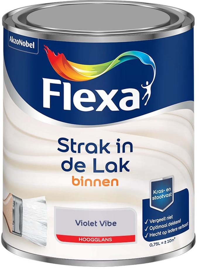 Flexa - Strak In De Lak Binnenlak Hoogglans - Violet Vibe - Mengverf - 750 Ml