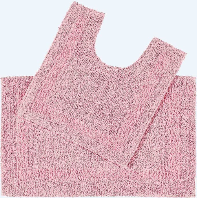 Homescapes 2 st. Roze badkamerset gemaakt van 100% katoen
