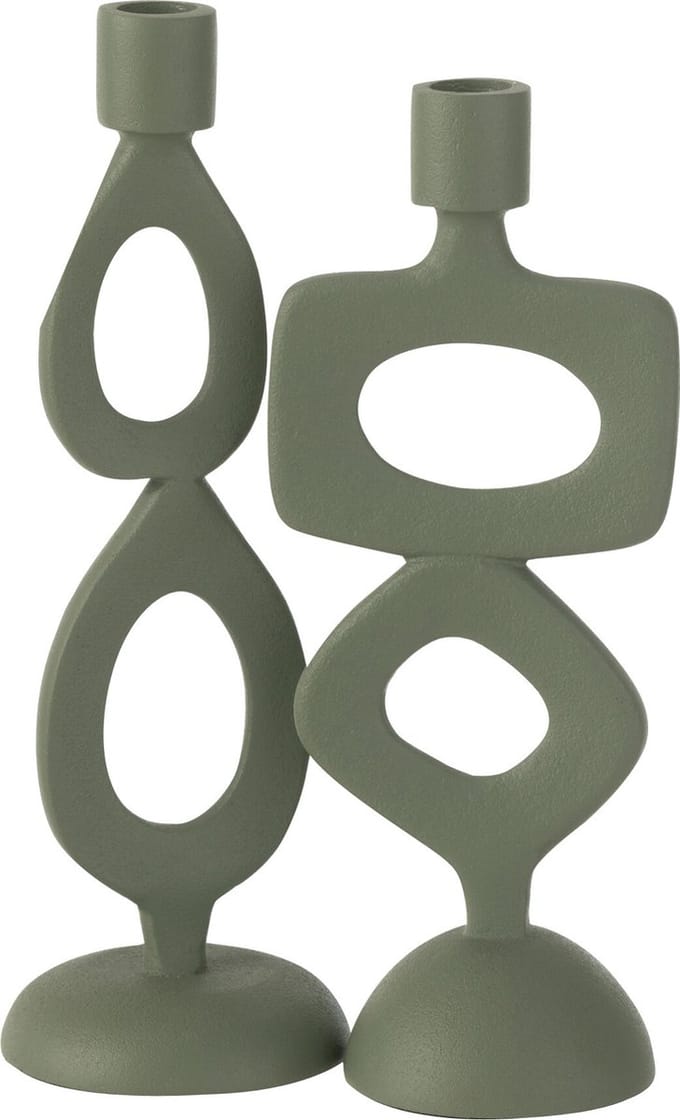 J-Line kaarshouder Ringen - aluminium - groen - 2 stuks