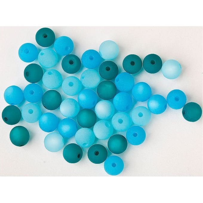 Polaris kraalmix, 8mm, 45 stuks - Blauw