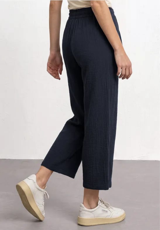 7/8 Wide Legs mousseline broek in Loose Fit