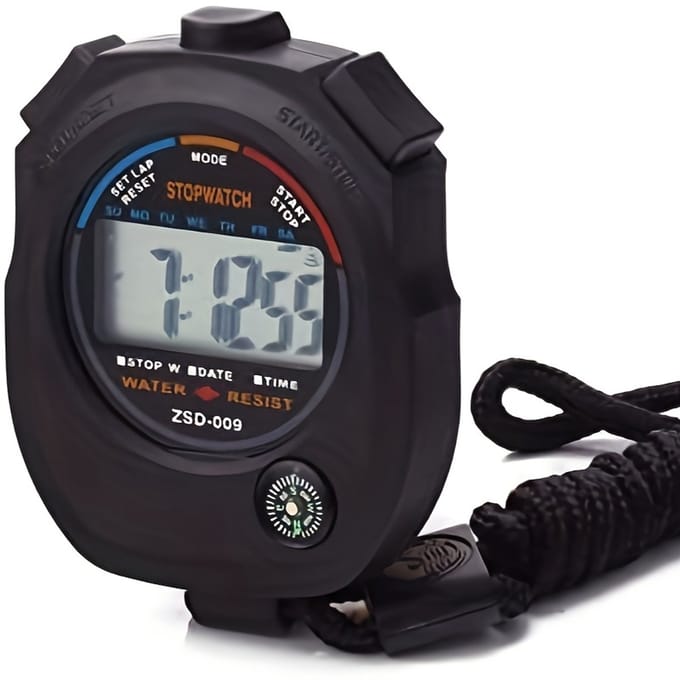 Livé® Zwart Digitale Sport Stopwatch – Alarm en Countdown