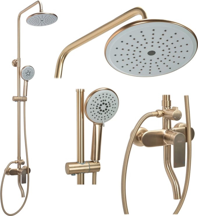 Rea Verso Regendouche Geborsteld Goud 143,5cm
