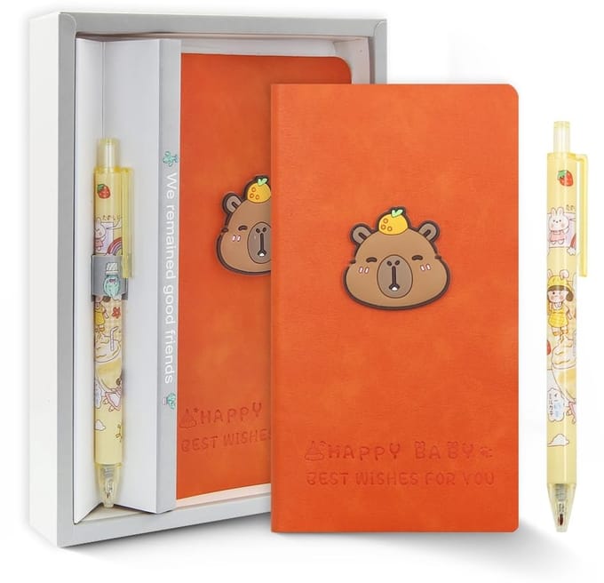 Dailygoods- Briefpapier Set - Capibara Thema - Notitieboek/Journal