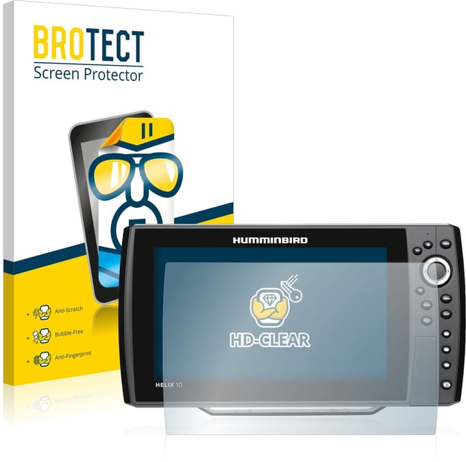 BROTECT - Screenprotector voor Humminbird Helix 10 - Folie Beschermfolie transparant 2 Stuks