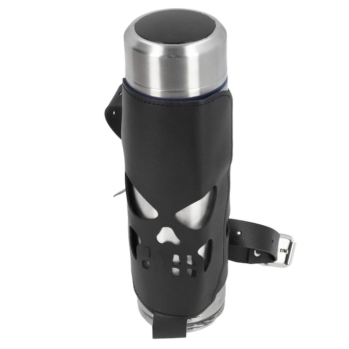 Motorfiets Bekerhouder PU Leer Skelet Wrap Around Universele Fiets Waterfleshouder gray
