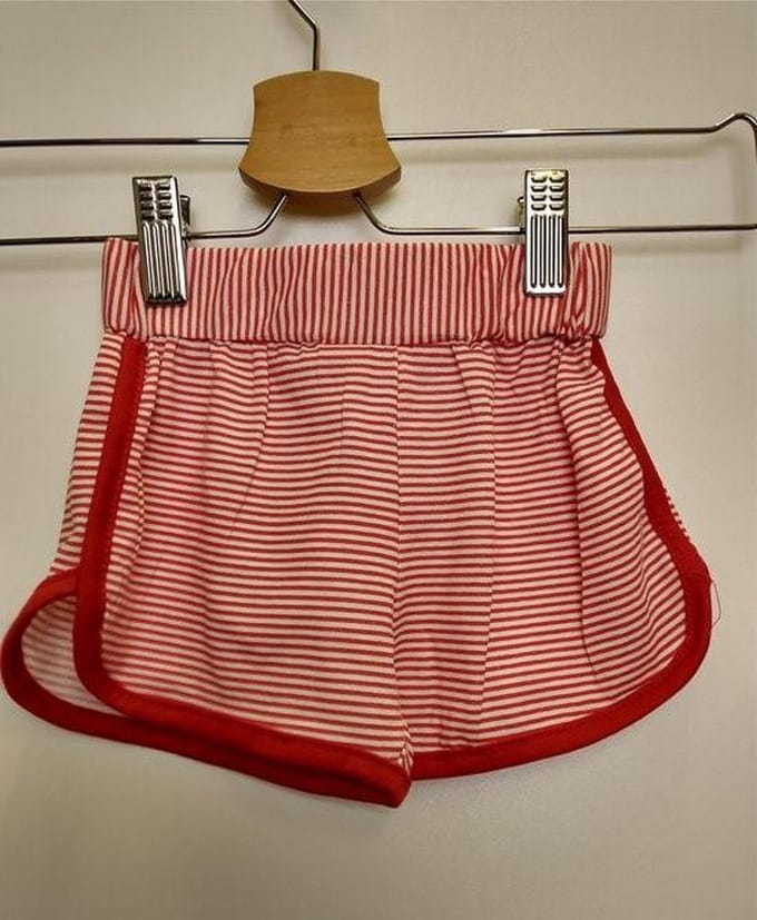 Meisjes korte broek Happy rood wit Maat 92