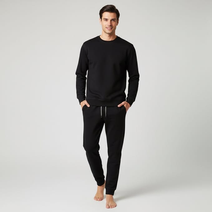 La-V pyjamaset  sportieve voor heren Zwart M