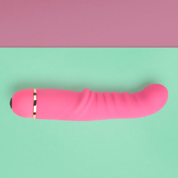 Geribbelde G-spot vibrator van siliconen, 17 cm