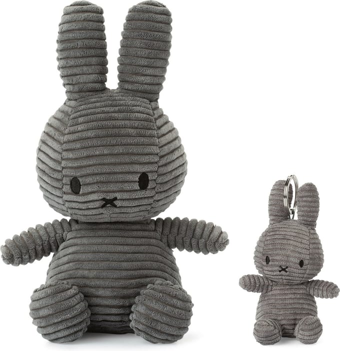 Nijntje Corduroy Grijs Bundel - knuffel en sleutelhanger