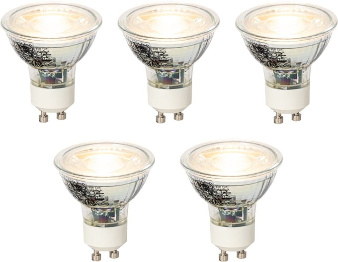 LUEDD Set van 5 GU10 dimbare LED lamp 4W 300 lm 2700K