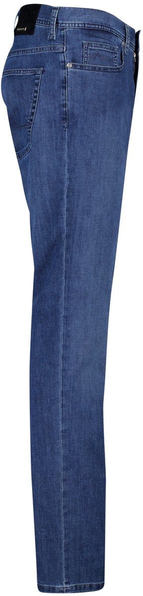 Alberto broek blauw denim effen katoen