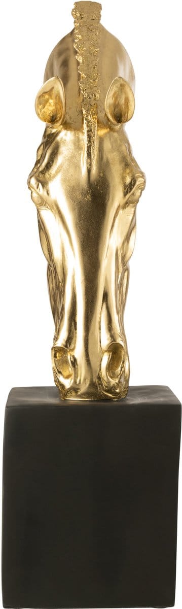 J-Line figuur Paard Op Voet Magnesiumoxide - goud/zwart - large