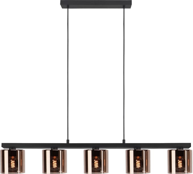 EGLO Cadley Hanglamp | Koperglas | E27 | Breedte 121 cm |Zwart