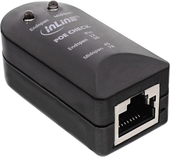 Tester voor PoE / PoE+ - Zwart