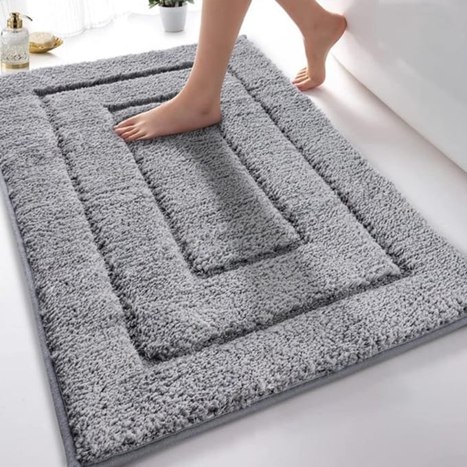 Allecto - Badmat - Antislip - Zachte microvezel - Grijs 40 x 60 cm
