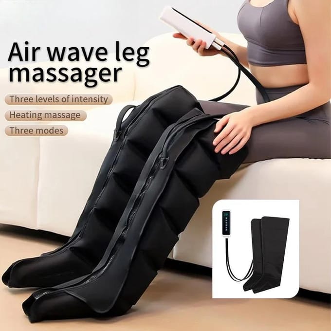 Masseur de Jambes à Pression d'Air Bottes de Massage des Pieds Pétrissage Compression Relaxation Profonde Mollet avec Télécommande US Plug